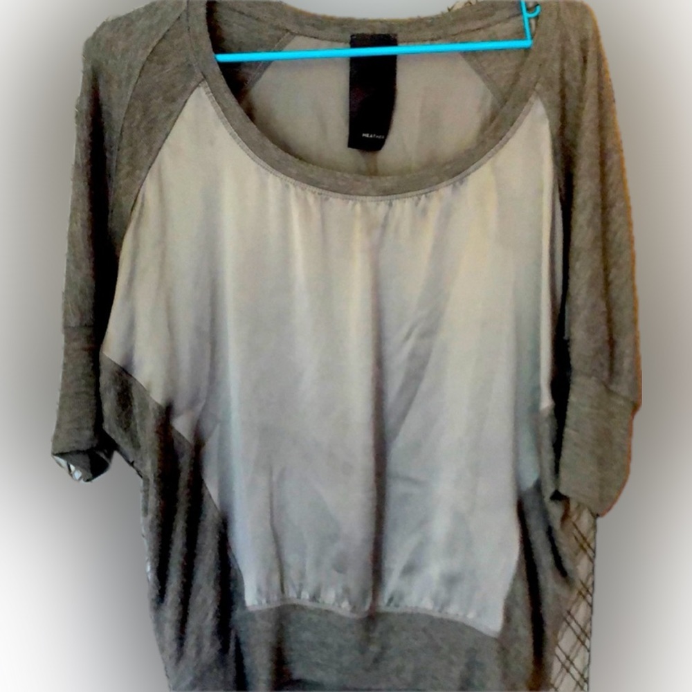 Heather Satin-Front Dolman Tee